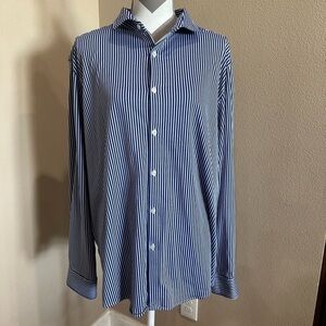 MURANO Blue/white Striped Men's Shirt